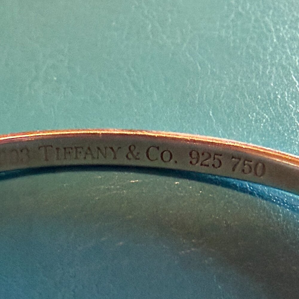 Tiffany & Co. Heart Bangle Bracelet Silver Gold - Picture 3 of 4